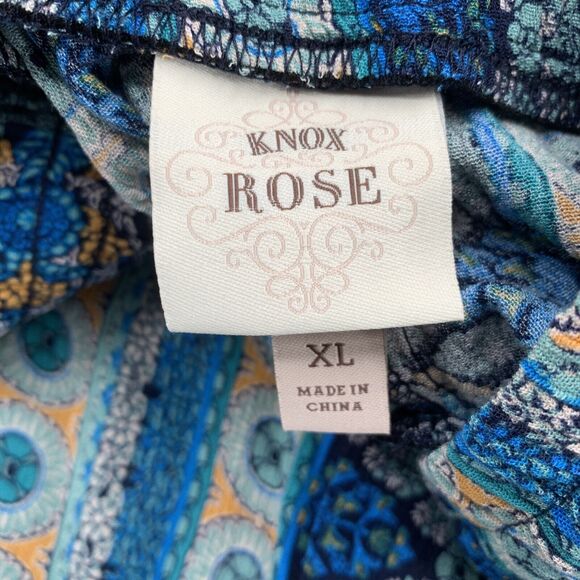 Knox Rose Women XXL Boho Pull On Pants Floral Wide Leg Bohemian Hippy Festival - Picture 8 of 16